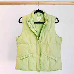 Light Green Talbots Down Puffer Vest with Hidden Hood - Medium